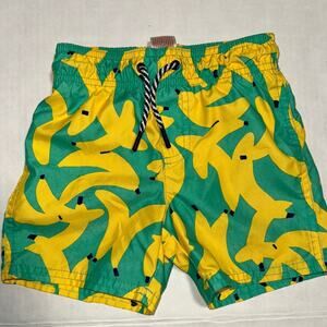 Cat & Jack Boys‎ Size 2T Swim Trunks Green Banana Summer Vacation Resort Cruise